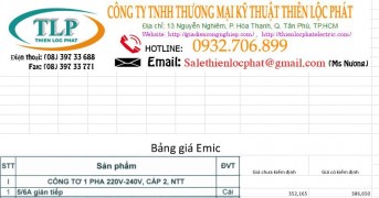 Bảng giá thiết bị điện emic 2017 Thiên Lộc Phát