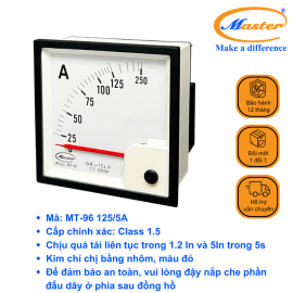 Đồng Hồ Đo Ampe MT-96 125/5A Master