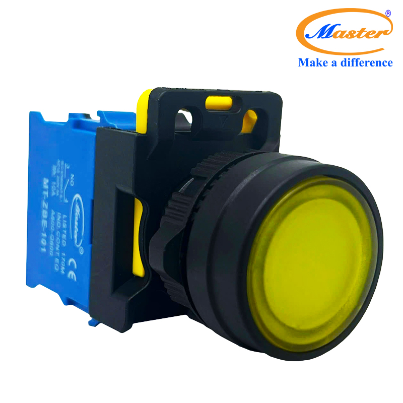 Nút Nhấn Reset Có Đèn Màu Vàng Master - Loại Tự Giữ