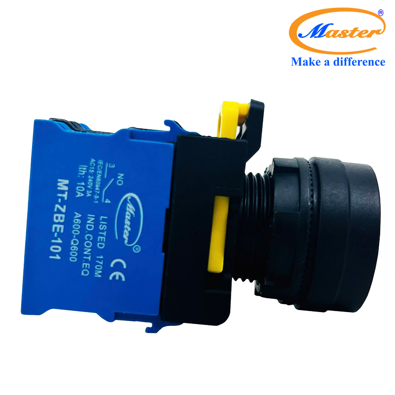 Nút Nhấn ON Có Đèn Màu Xanh Lá Master (Loại Tự Nhả)