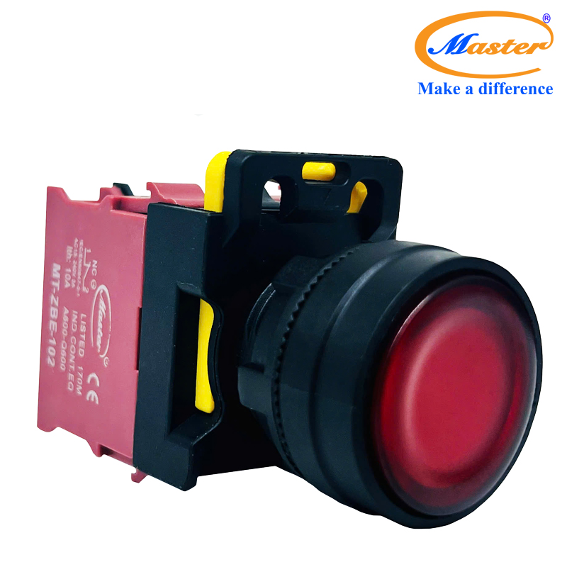 Nút Nhấn OFF Có Đèn Màu Đỏ Master - Loại Tự Giữ