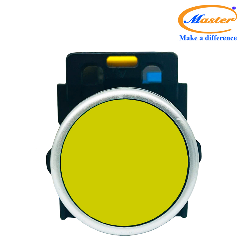 Nút Nhấn RESET Màu Vàng Master - Viền Mạ Bạc