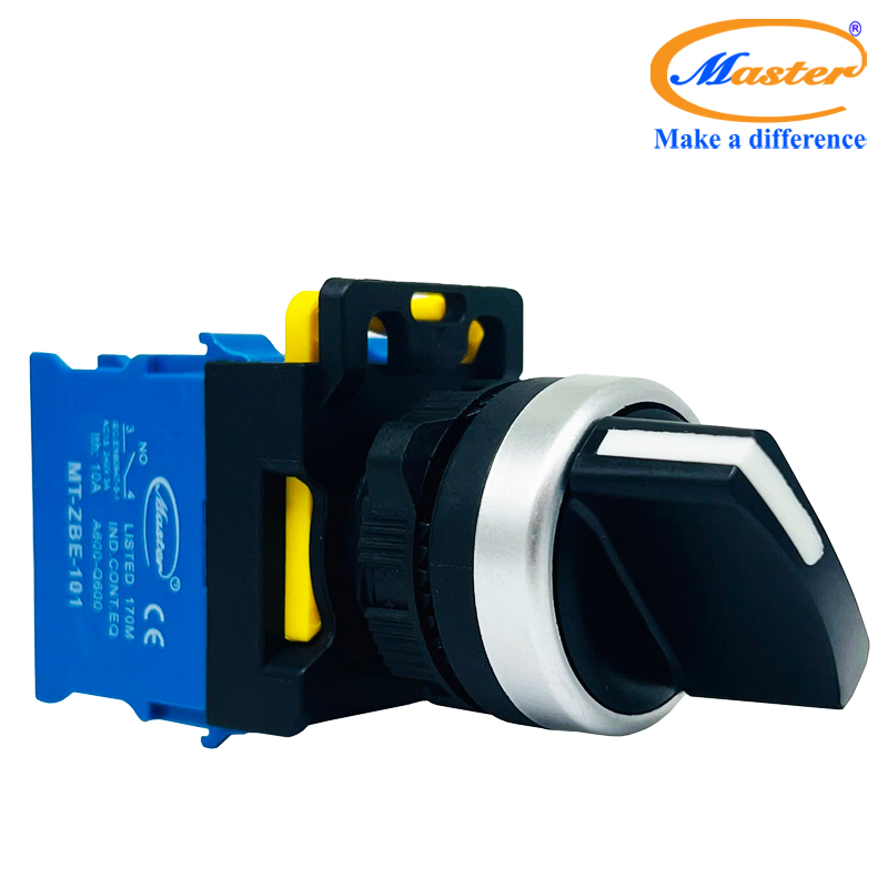 Công Tắc Xoay 2 Vị Trí Master - Viền Mạ Bạc