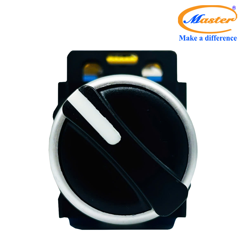 Công Tắc Xoay 2 Vị Trí Master - Viền Mạ Bạc