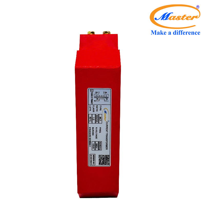 Biến dòng đo lường MCT 800/5A Master - đúc epoxy vuông đỏ