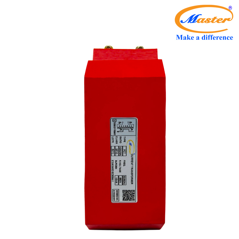 Biến dòng bảo vệ PCT 1000/5A Master - đúc Epoxy vuông đỏ