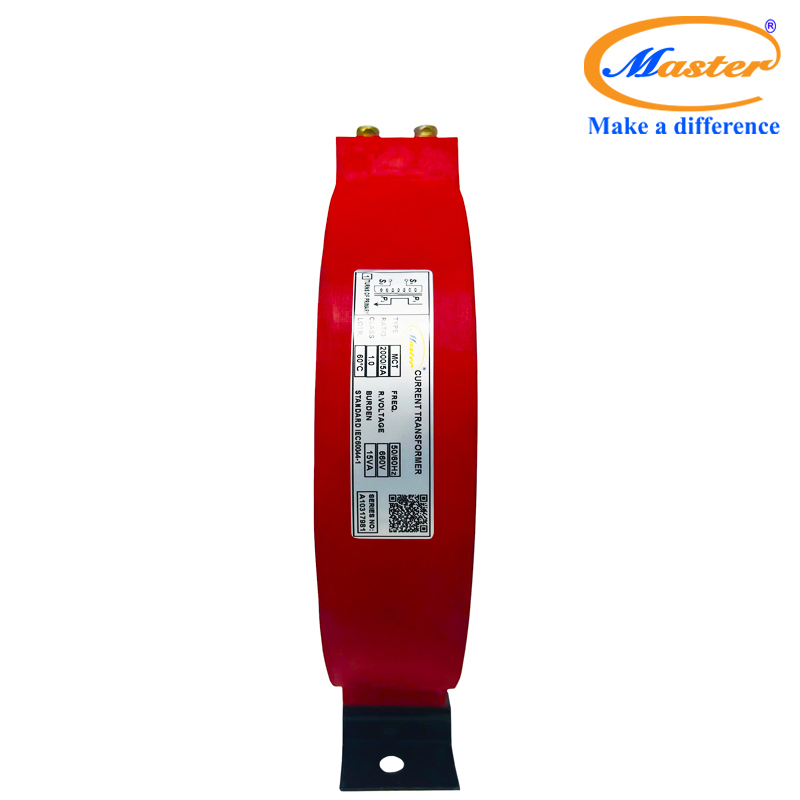 Biến dòng đo lường MCT 2000/5A Master - đúc epoxy đỏ tròn