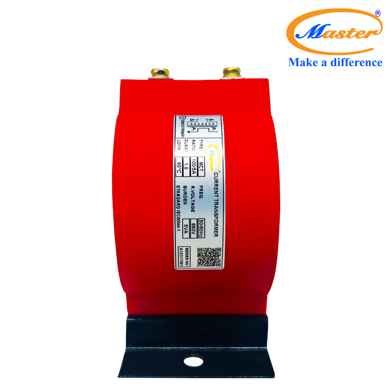 Biến dòng đo lường MCT 100/5A Master - đúc epoxy đỏ tròn