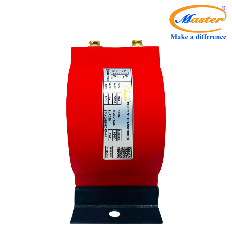 Biến dòng đo lường MCT 150/5A Master - đúc epoxy đỏ tròn
