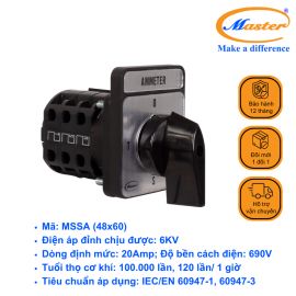 Chuyển Mạch Ampe 4 Vị Trí 48x60 Master